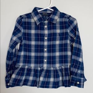 Ralph Lauren peplum plaid flannel shirt
